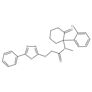 N-[1-(2-chlorophenyl)-2-oxocyclohexyl]-N-methyl-2-[(5-phenyl-1,3,4-oxadiazol-2-yl)sulfanyl]acetamide Structure