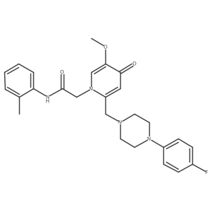2-(2-((4-(4-fluorophenyl)piperazin-1-yl)methyl)-5-methoxy-4-oxopyridin-1(4H)-yl)-N-(o-tolyl)acetamide结构式