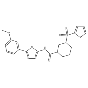 N-(5-(3-methoxyphenyl)-1,3,4-oxadiazol-2-yl)-1-(thiophen-2-ylsulfonyl)piperidine-3-carboxamide结构式