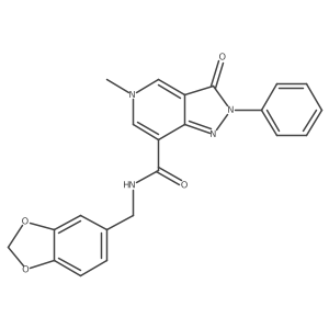 N-(benzo[d][1,3]dioxol-5-ylmethyl)-5-methyl-3-oxo-2-phenyl-3,5-dihydro-2H-pyrazolo[4,3-c]pyridine-7-carboxamide Structure