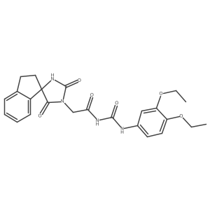 [(3,4-diethoxyphenyl)amino]-N-[2-(2-hydroxy-5-oxospiro[2-imidazoline-4,1'-inda ne]yl)acetyl]carboxamide Structure
