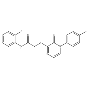 N-(2-fluorophenyl)-2-((3-oxo-4-(p-tolyl)-3,4-dihydropyrazin-2-yl)thio)acetamide结构式