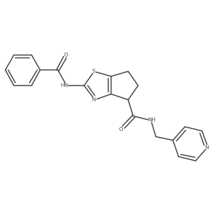 2-benzamido-N-(pyridin-4-ylmethyl)-5,6-dihydro-4H-cyclopenta[d]thiazole-4-carboxamide Structure