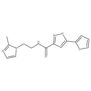 5-(furan-2-yl)-N-(2-(2-methyl-1H-imidazol-1-yl)ethyl)isoxazole-3-carboxamide Structure