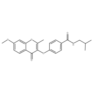 4-[(7-methoxy-2-methyl-4-oxo-4H-chromen-3-yl)oxy]-N-(2-methylpropyl)benzamide结构式