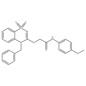 2-((4-benzyl-1,1-dioxido-4H-benzo[e][1,2,4]thiadiazin-3-yl)thio)-N-(4-methoxyphenyl)acetamide Structure
