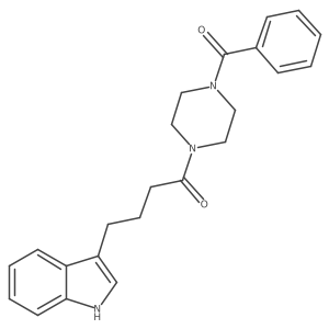 4-(1H-indol-3-yl)-1-[4-(phenylcarbonyl)piperazin-1-yl]butan-1-one结构式