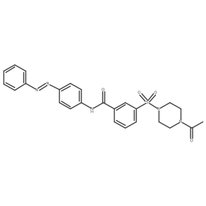 Benzamide, 3-[(4-acetyl-1-piperazinyl)sulfonyl]-N-[4-(2-phenyldiazenyl)phenyl]- Structure