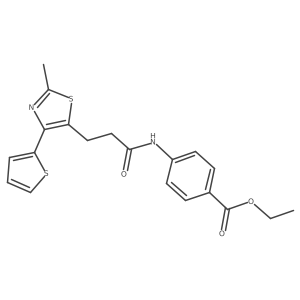 Ethyl 4-{3-[2-methyl-4-(thiophen-2-YL)-1,3-thiazol-5-YL]propanamido}benzoate结构式