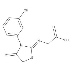 (Z)-2-((3-(3-hydroxyphenyl)-4-oxothiazolidin-2-ylidene)amino)acetic acid Structure