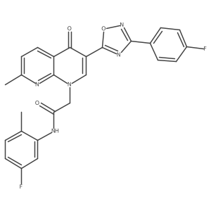 N-(5-fluoro-2-methylphenyl)-2-(3-(3-(4-fluorophenyl)-1,2,4-oxadiazol-5-yl)-7-methyl-4-oxo-1,8-naphthyridin-1(4H)-yl)acetamide Structure