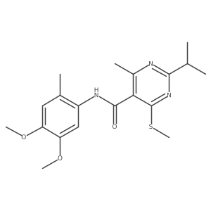 N-(4,5-dimethoxy-2-methylphenyl)-4-methyl-6-(methylsulfanyl)-2-(propan-2-yl)pyrimidine-5-carboxamide结构式