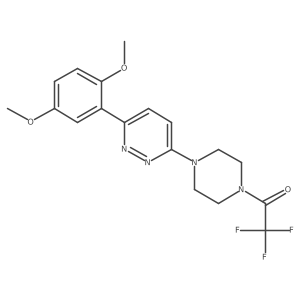 1-{4-[6-(2,5-Dimethoxyphenyl)pyridazin-3-yl]piperazin-1-yl}-2,2,2-trifluoroethan-1-one Structure