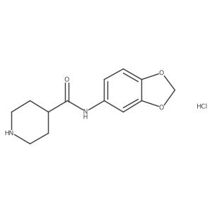 N-(2H-1,3-benzodioxol-5-yl)piperidine-4-carboxamide hydrochloride Structure