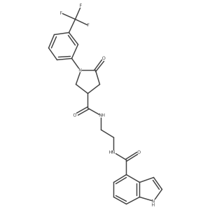 N-{2-[({5-oxo-1-[3-(trifluoromethyl)phenyl]pyrrolidin-3-yl}carbonyl)amino]ethyl}-1H-indole-4-carboxamide Structure