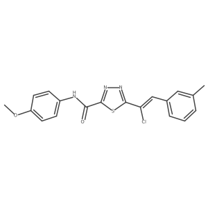 5-(1-Chloro-2-(m-tolyl)vinyl)-N-(4-methoxyphenyl)-1,3,4-thiadiazole-2-carboxamide Structure