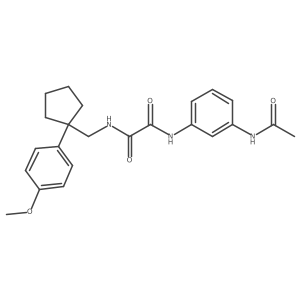 N1-(3-acetamidophenyl)-N2-((1-(4-methoxyphenyl)cyclopentyl)methyl)oxalamide结构式