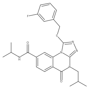 1-((3-fluorobenzyl)thio)-4-isobutyl-N-isopropyl-5-oxo-4,5-dihydro-[1,2,4]triazolo[4,3-a]quinazoline-8-carboxamide结构式