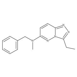 CCc1nnc2ccc(N(C)Cc3ccccc3)nn12结构式