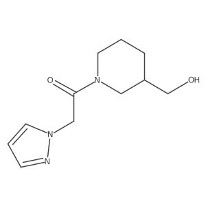 1-[3-(hydroxymethyl)piperidin-1-yl]-2-(1H-pyrazol-1-yl)ethan-1-one Structure
