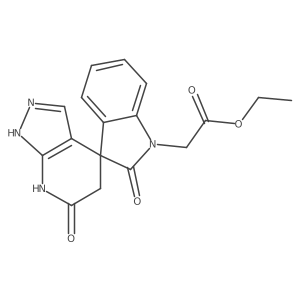 ethyl (6'-hydroxy-2-oxo-1',5'-dihydrospiro[indole-3,4'-pyrazolo[3,4-b]pyridin]-1(2H)-yl)acetate结构式
