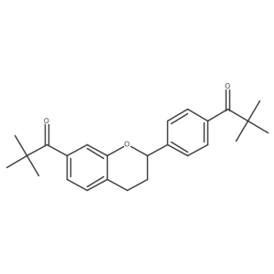 1-[4-[(2S)-7-(2,2-Dimethyl-1-oxopropyl)-3,4-dihydro-2H-1-benzopyran-2-yl]phenyl]-2,2-dimethyl-1-propanone结构式