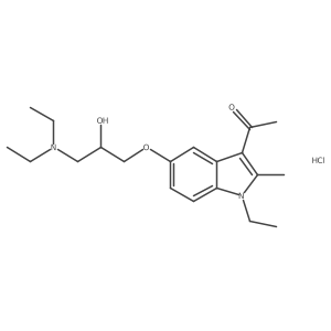 1-(5-(3-(diethylamino)-2-hydroxypropoxy)-1-ethyl-2-methyl-1H-indol-3-yl)ethanone hydrochloride Structure