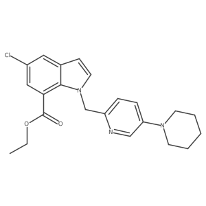 ethyl 5-chloro-1-[(5-piperidin-1-ylpyridin-2-yl)methyl]-1H-indole-7-carboxylate结构式