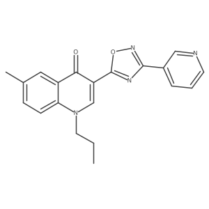 6-Methyl-1-propyl-3-[3-(pyridin-3-yl)-1,2,4-oxadiazol-5-yl]-1,4-dihydroquinolin-4-one结构式