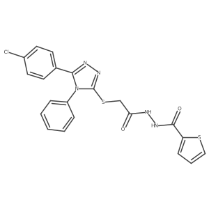2-Thiophenecarboxylic acid, 2-[2-[[5-(4-chlorophenyl)-4-phenyl-4H-1,2,4-triazol-3-yl]thio]acetyl]hydrazide Structure