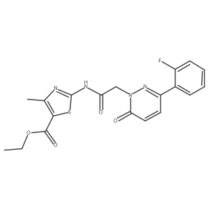 ethyl 2-({[3-(2-fluorophenyl)-6-oxopyridazin-1(6H)-yl]acetyl}amino)-4-methyl-1,3-thiazole-5-carboxylate结构式