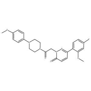 6-(4-fluoro-2-methoxyphenyl)-2-{2-[4-(4-methoxyphenyl)piperazino]-2-oxoethyl}-3(2H)-pyridazinone结构式