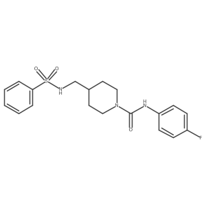 4-(benzenesulfonamidomethyl)-N-(4-fluorophenyl)piperidine-1-carboxamide结构式