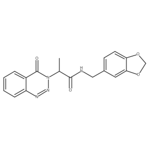 N-(benzo[d][1,3]dioxol-5-ylmethyl)-2-(4-oxobenzo[d][1,2,3]triazin-3(4H)-yl)propanamide Structure