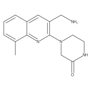 4-[3-(Aminomethyl)-8-methylquinolin-2-yl]piperazin-2-one结构式