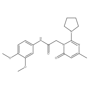 N-(3,4-dimethoxyphenyl)-2-[4-methyl-6-oxo-2-(pyrrolidin-1-yl)-1,6-dihydropyrimidin-1-yl]acetamide Structure