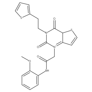2-[2,4-dioxo-3-(2-thiophen-2-ylethyl)-4aH-thieno[3,2-d]pyrimidin-1-ium-1-yl]-N-(2-methoxyphenyl)acetamide结构式