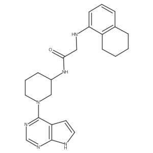 N-(1-(7H-pyrrolo[2,3-d]pyrimidin-4-yl)piperidin-3-yl)-2-(5,6,7,8-tetrahydronaphthalen-1-ylamino)acetamide结构式