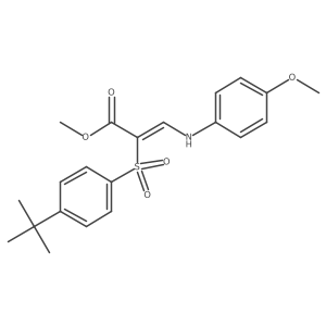 methyl (2Z)-2-[(4-tert-butylphenyl)sulfonyl]-3-[(4-methoxyphenyl)amino]acrylate结构式