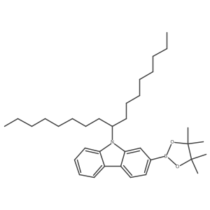 9-Heptadecan-9-yl-2-(4,4,5,5-tetramethyl-1,3,2-dioxaborolan-2-yl)carbazole结构式