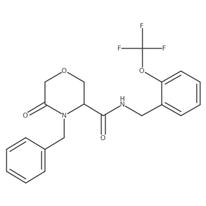 4-benzyl-5-oxo-N-(2-(trifluoromethoxy)benzyl)morpholine-3-carboxamide Structure
