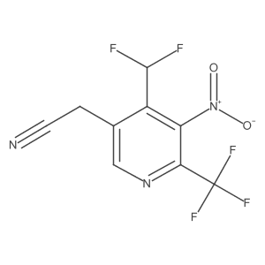 2-(4-(Difluoromethyl)-5-nitro-6-(trifluoromethyl)pyridin-3-yl)acetonitrile Structure