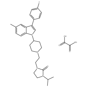 2-Imidazolidinone,1-[2-[4-[3-(4-fluorophenyl)-5-methyl-1h-indol-1-yl]-1-piperidinyl]ethyl]-3-(1-methylethyl)-,ethanedioate Structure