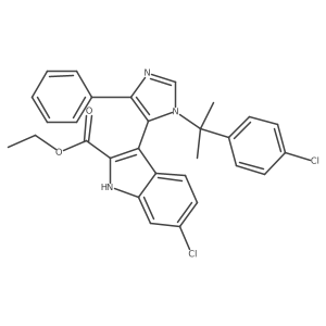 ethyl 6-chloro-3-[3-[2-(4-chlorophenyl)propan-2-yl]-5-phenylimidazol-4-yl]-1H-indole-2-carboxylate Structure