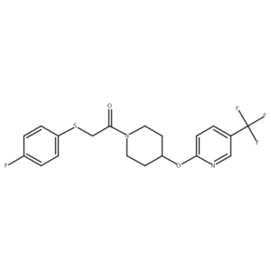 2-((4-Fluorophenyl)thio)-1-(4-((5-(trifluoromethyl)pyridin-2-yl)oxy)piperidin-1-yl)ethanone结构式