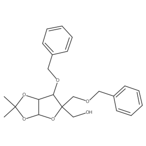 4-C-(Hydroxymethyl)-1,2-O-(1-methylethylidene)-3,5-bis-O-(phenylmethyl)-I(2)-L-lyxofuranose结构式