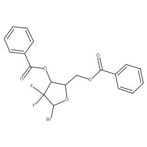 [(2R,3R,5R)-3-benzoyloxy-5-bromo-4,4-difluoro-tetrahydrofuran-2-yl]methyl benzoate Structure