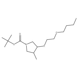 Tert-butyl 3-(2-butoxyethoxy)-4-iodopyrrolidine-1-carboxylate Structure