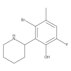 Phenol, 3-bromo-6-fluoro-4-methyl-2-(2-piperidinyl)-结构式