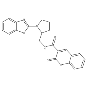 N-((1-(benzo[d]oxazol-2-yl)pyrrolidin-2-yl)methyl)-2-oxo-2H-chromene-3-carboxamide结构式